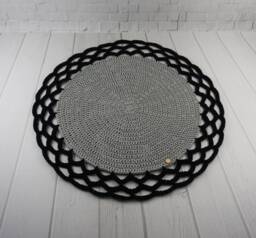 Handmade Crochet Cotton Rug Personalized Nursery Decor - thumbnail 1