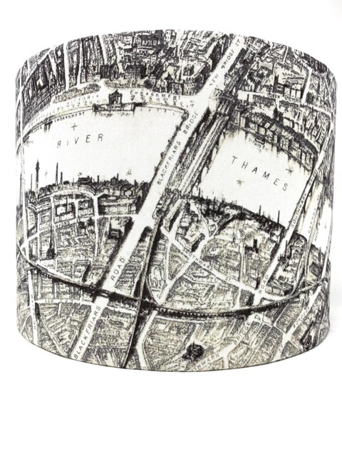 London Lamp Shade, Victorian River Thames Map Lampshade, For Standard Lamps Or Ceiling Lights - image 1