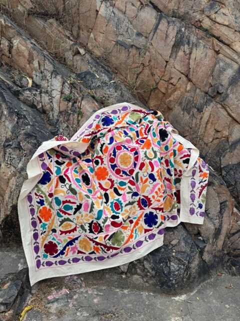 Suzani Quilt Throw - Colorful Handmade Textile - image 1