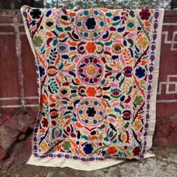 Suzani Quilt Throw - Colorful Handmade Textile - thumbnail 2