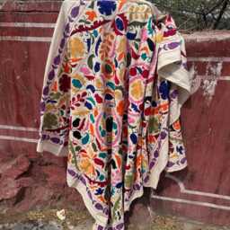 Suzani Quilt Throw - Colorful Handmade Textile - thumbnail 4