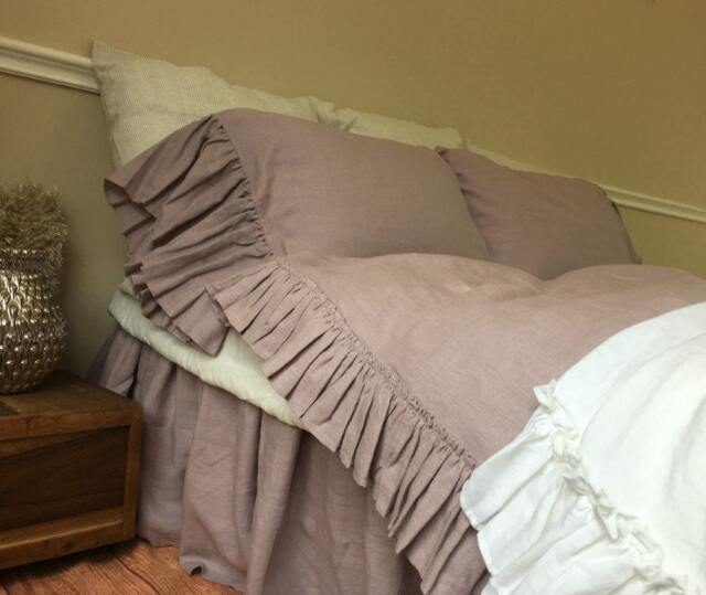 Shabby Chic Orchid Ruffled Duvet Cover With 4 - image 1