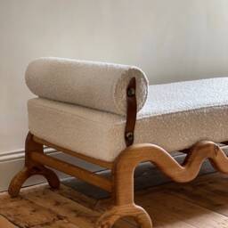 Solid Oak Boucl?? Day Bed - Luxury Handcrafted UK Furniture Home Decor - thumbnail 3