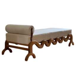 Solid Oak Boucl?? Day Bed - Luxury Handcrafted UK Furniture Home Decor - thumbnail 4