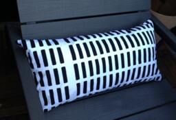 Black White Siena Cushion Case, 30x60cm, Alvar Aalto Designer Fabric From Artek, Finland - thumbnail 1