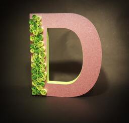 Wooden Letter - Quilling Letters Custom Girls Room Decor Princess Wall Nursery Glitter - thumbnail 1