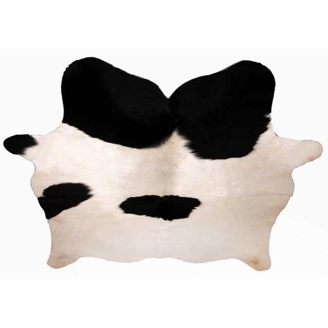 Extra Large Cowhide Rug Dark Brown & White Hair-On Leather - 51x47 Inches - image 1
