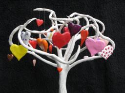 Tree Of Hearts, Love, Sculpture, Paper Mache Art, Life, Love Gift, Wedding Heart Ornament, Valentine's Gift - thumbnail 1