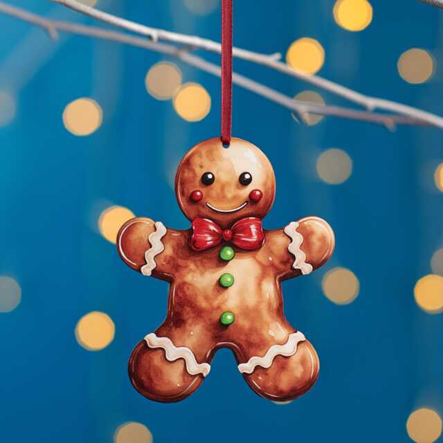 Gingerbread Man Christmas Tree Hanging Decoration, Birch Plywood Ornament, Traditional Christmas, Handcrafted Decoration