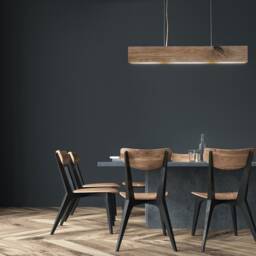 Handmade Oak Wood Led Pendant Lamp - Modern Dining Lighting - thumbnail 2