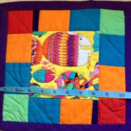 Hand Quilted Fish Wall Hanging, Nursery Decor - thumbnail 4