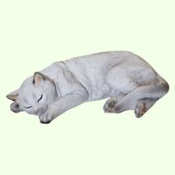Sleeping Cat Figurine Unique Pet Loss Memorial Funeral Keepsake Sculpture Grave Decor Outdoor Sympathy Gift Large Garden Statue Animal - thumbnail 1