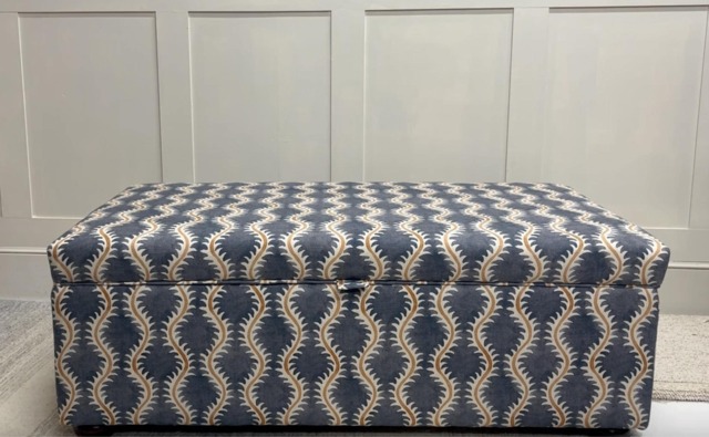 storage Ottoman Coffee Table Footstool in Helter Skelter Linen - Florence - image 1
