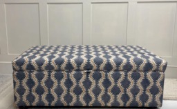 storage Ottoman Coffee Table Footstool in Helter Skelter Linen - Florence - thumbnail 1