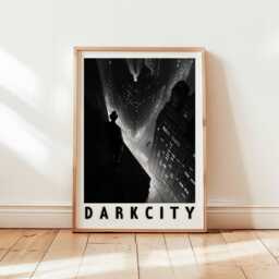 Dark City Noir Poster, Black & White Urban Wall Art, Cityscape Print, Detective Movie Retro 1930S Film Unframed Artwork - thumbnail 1