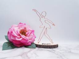 Personalized Ballerina Wire Sculpture, Aluminum Dancer Art, Desk Decor - thumbnail 1
