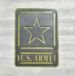 Us Army Logo Military Metal Sign - Armed Forces Wall Hanging Wreath Custom Art - thumbnail 1