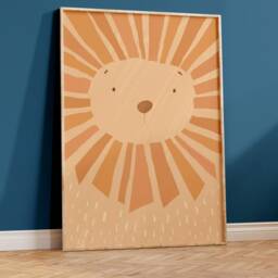 Leo Lion Poster I Safari, Jungle Decoration, Children's Room, Living Room Poster, Download, Mural, Printable Picture Wall - thumbnail 3