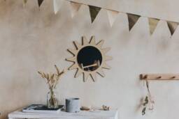 Kids Room Wall Mirror, Montessori Shatterproof Sun Mirror, Wooden Mirror For Handcrafted - thumbnail 1