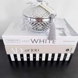Soy Candle, Premium Fragranced Soy Double Cotton Wick Candle & Flower Diffuser in Silver Geometric. Birthday Gift - thumbnail 2