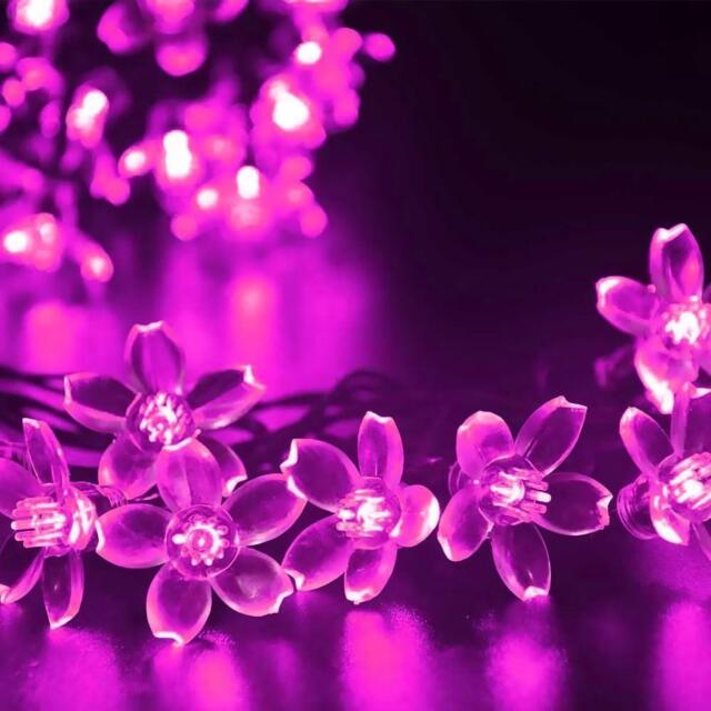 Sakura Solar String Lights, Pink Or Purple Cherry Blossom Decor - image 1