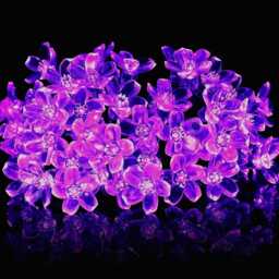 Sakura Solar String Lights, Pink Or Purple Cherry Blossom Decor - thumbnail 3