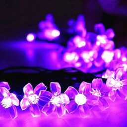 Sakura Solar String Lights, Pink Or Purple Cherry Blossom Decor - thumbnail 2