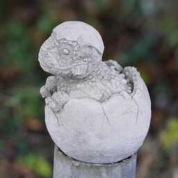 Dragon Hatchling Stone Statue Outdoor Garden Ornament Dinosaur British Sculpture - thumbnail 3