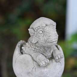 Dragon Hatchling Stone Statue Outdoor Garden Ornament Dinosaur British Sculpture - thumbnail 2