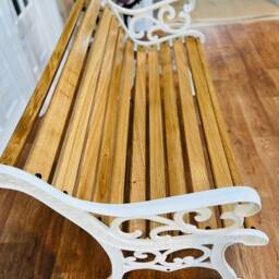 Fully Restored Cast Iron Garden Bench With Oiled Oak Slats - thumbnail 2