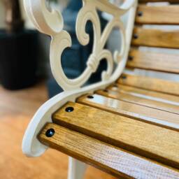 Fully Restored Cast Iron Garden Bench With Oiled Oak Slats - thumbnail 3