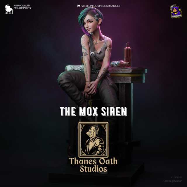 The Mox Siren - Braindance Techie Neon Noir Sci-Fi Judy Resin Figure 16K - image 1
