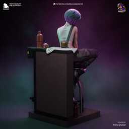 The Mox Siren - Braindance Techie Neon Noir Sci-Fi Judy Resin Figure 16K - thumbnail 3
