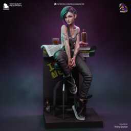 The Mox Siren - Braindance Techie Neon Noir Sci-Fi Judy Resin Figure 16K - thumbnail 2