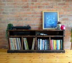 Traditional Style, Solid Pine Media Unit // Tv Stand Record Cabinet Sideboard - thumbnail 1