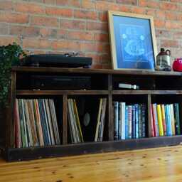 Traditional Style, Solid Pine Media Unit // Tv Stand Record Cabinet Sideboard - thumbnail 2