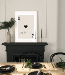 Ace Of Hearts Print, Playing Card Poster, Trendy Retro Art, Bar Decor, Kitchen Print Gift, Aesthetic Modern Home Gallery Wall - thumbnail 1