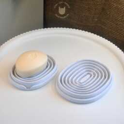 Soap & Sponge Dish With Drip Tray Drainage Holes - Speckled Stone - thumbnail 1