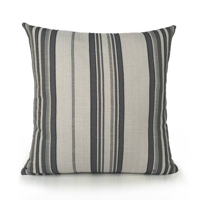 Light Warm Gray & Dark Gray Striped Decorative Throw Pillow Covers, Cushion Modern Pillowcase, Toss Pillow, Cotton Blend - image 1