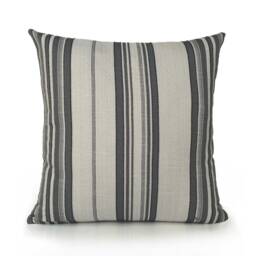Light Warm Gray & Dark Gray Striped Decorative Throw Pillow Covers, Cushion Modern Pillowcase, Toss Pillow, Cotton Blend - thumbnail 1