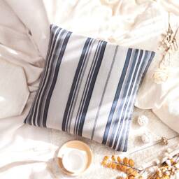 Light Warm Gray & Dark Gray Striped Decorative Throw Pillow Covers, Cushion Modern Pillowcase, Toss Pillow, Cotton Blend - thumbnail 3
