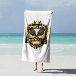 Padel Pro Bath Beach Towel Custom Name Colour Player Sports Gift Gym Fitness Training Holiday Personalised Funny Travel Present