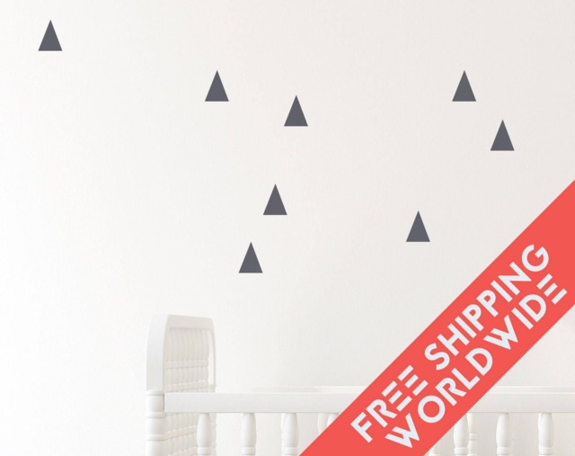 Triangle Dark Gray Wall Decals Decor Stickers Nursery Baby Modern & Scandinavian - image 1
