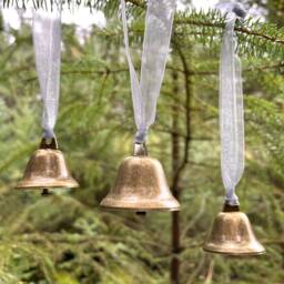Vintage Christmas Bauble Bells, Gold Ringing Bells For Tree - thumbnail 4