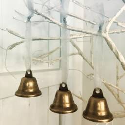 Vintage Christmas Bauble Bells, Gold Ringing Bells For Tree - thumbnail 1