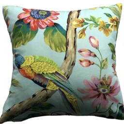 Bird On Branch Cushion Cover Botanical Print Cotton Pillow - thumbnail 2