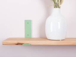 Beech Bookshelves, Bathroom Shelves, Special Size Wall Shelf, Hanging Solid Wood, Kitchen Black L Bracket - thumbnail 1