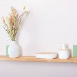 Beech Bookshelves, Bathroom Shelves, Special Size Wall Shelf, Hanging Solid Wood, Kitchen Black L Bracket - thumbnail 2