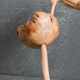 Handmade Wood Hummingbird Sculpture Unique Tabletop Deco 9.5 - thumbnail 4