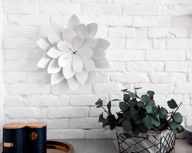 Lotus Flower Wall Clock, Modern Metal Art, Farmhouse Decor - image 1